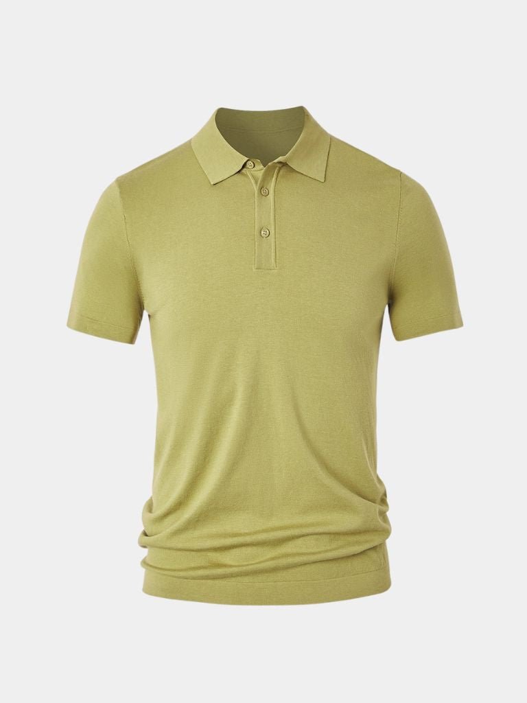 Brandon - Classic Short Sleeve Polo with Button Placket