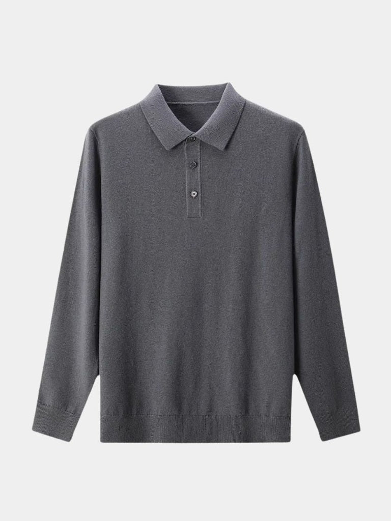 Brett - Plain Long Sleeve Polo