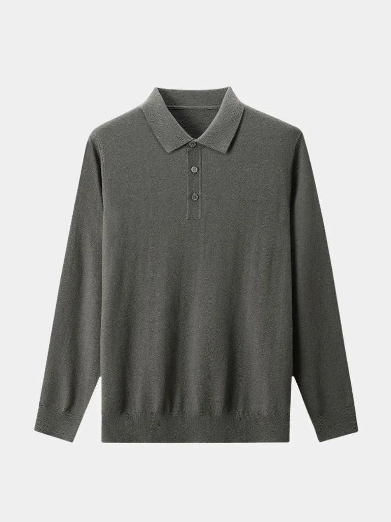Brett - Plain Long Sleeve Polo