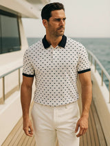 Brent - Black Patterned Polo