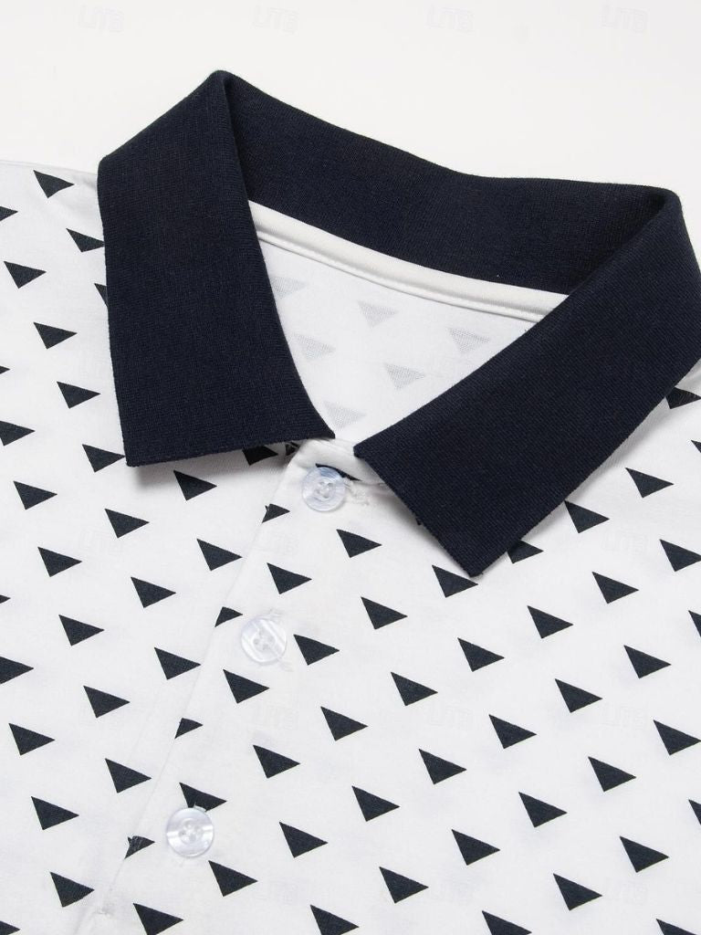 Brent - Black Patterned Polo