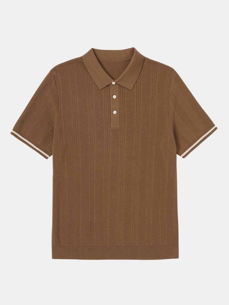 Brian - Brown Textured Polo