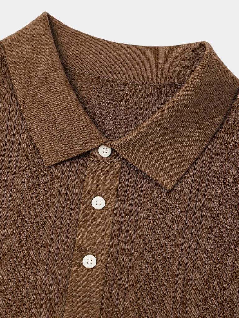 Brian - Brown Textured Polo