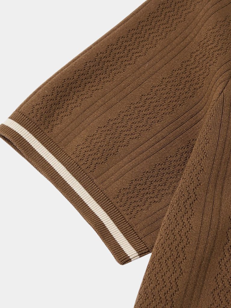 Brian - Brown Textured Polo