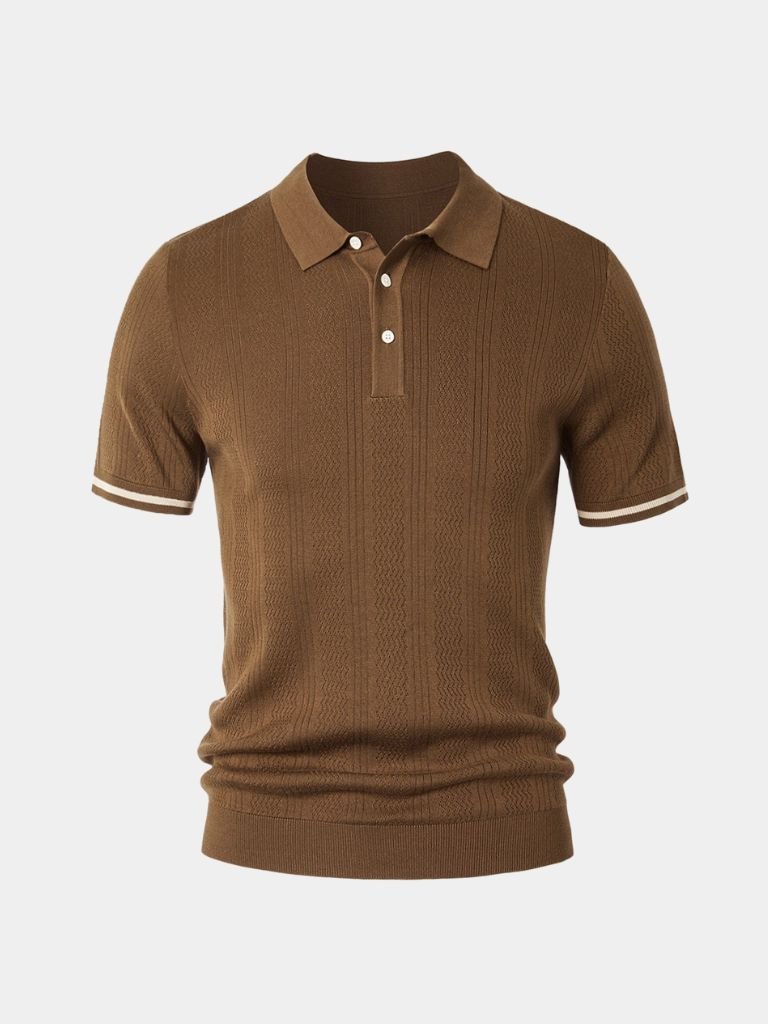 Brian - Brown Textured Polo
