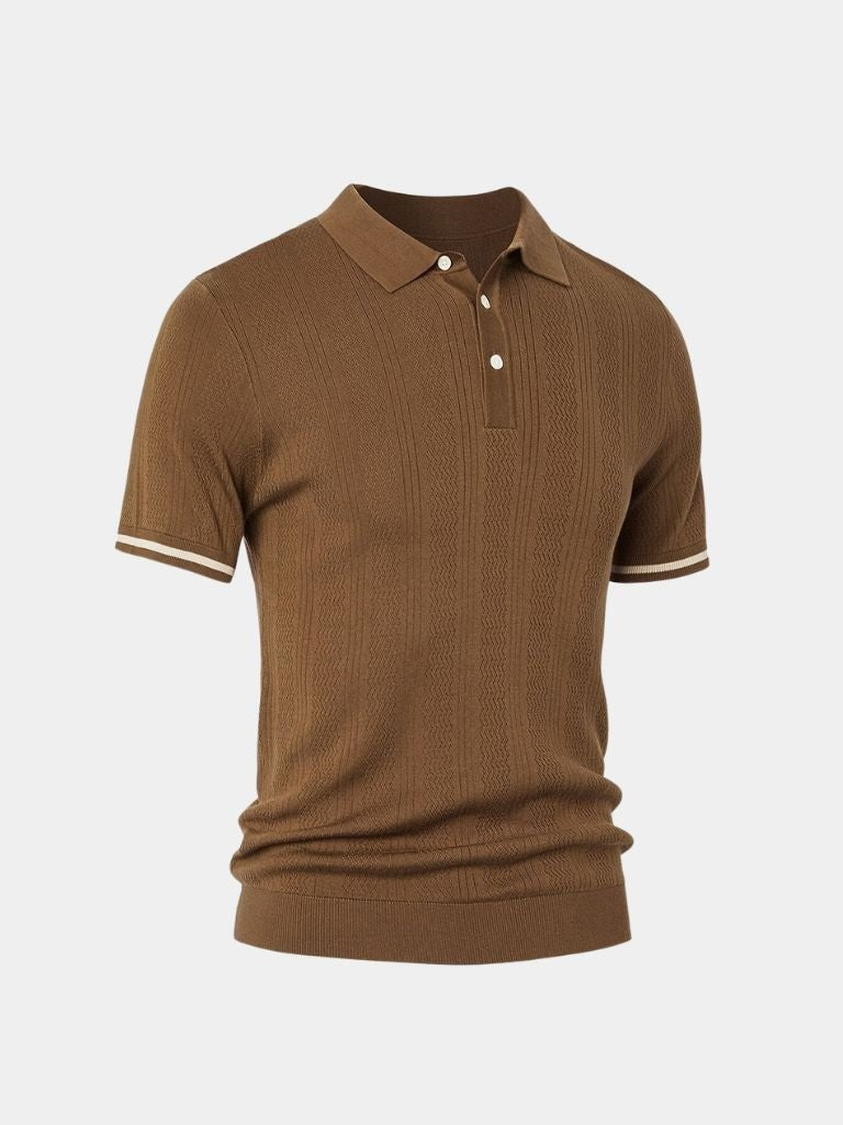 Brian - Brown Textured Polo