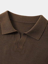 Bryce - Knit Polo with Open Lapel Collar