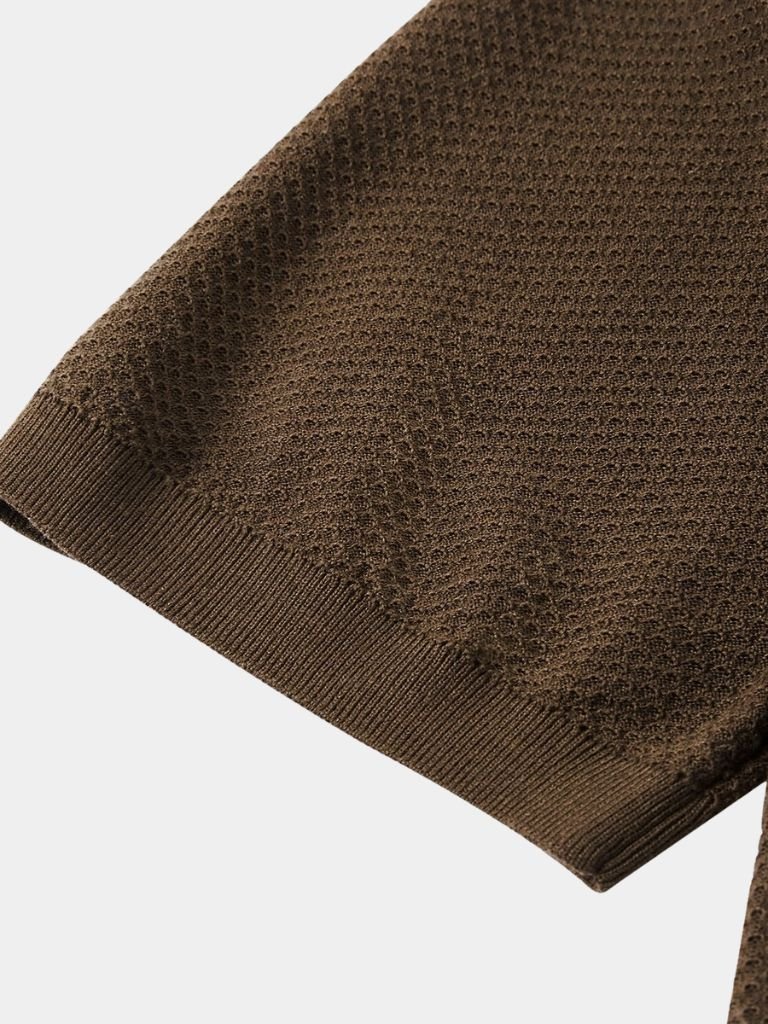 Bryce - Knit Polo with Open Lapel Collar