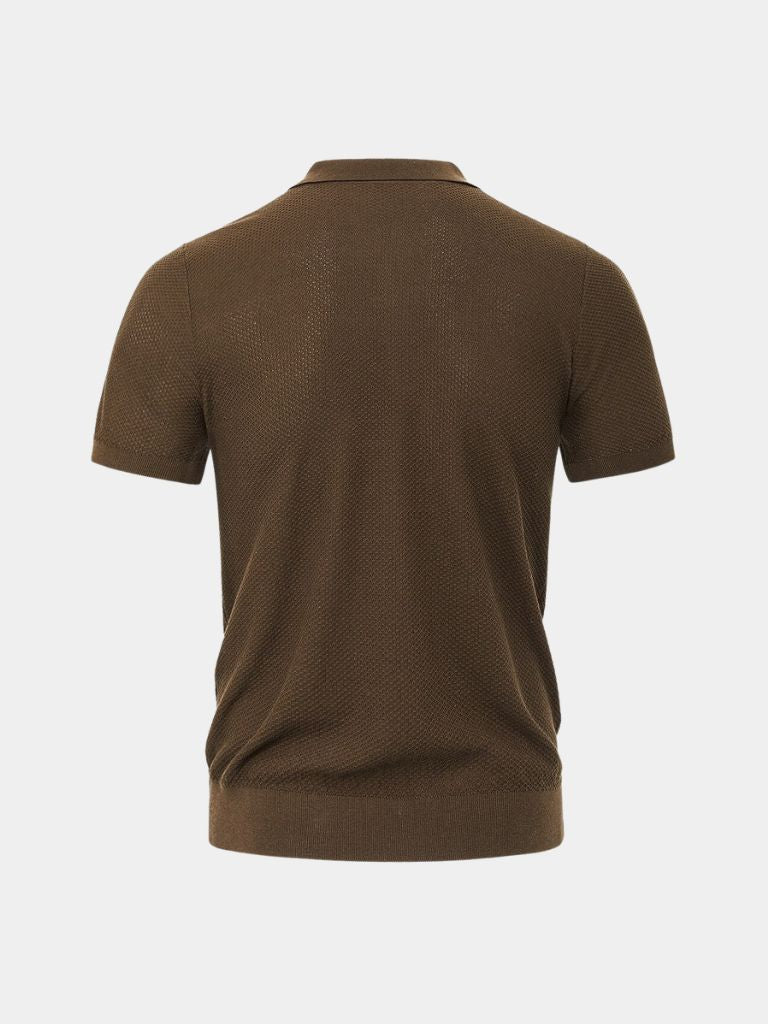 Bryce - Knit Polo with Open Lapel Collar