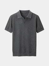 Bryce - Knit Polo with Open Lapel Collar