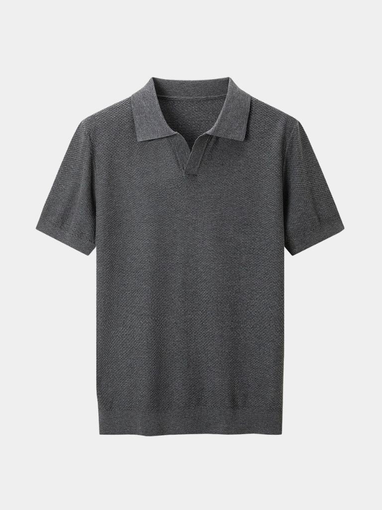 Bryce - Knit Polo with Open Lapel Collar