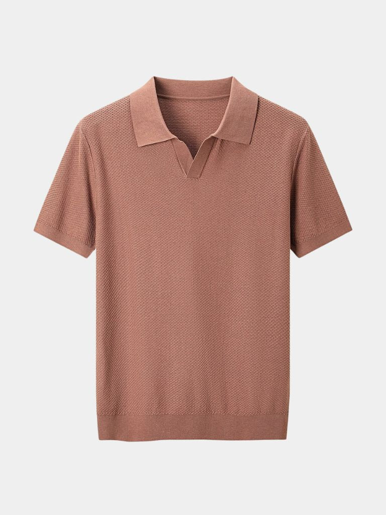 Bryce - Knit Polo with Open Lapel Collar