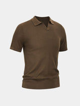 Bryce - Knit Polo with Open Lapel Collar