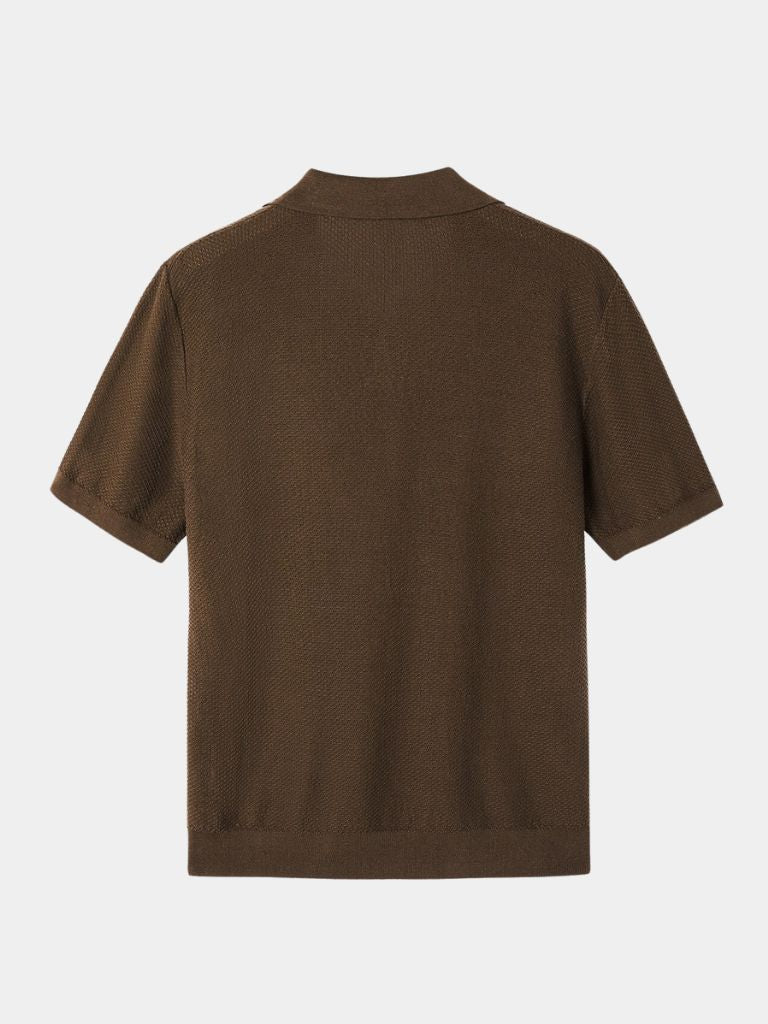 Bryce - Knit Polo with Open Lapel Collar