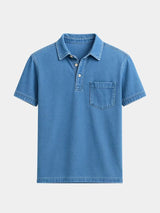 Cameron - Denim Look Polo with Chest Pocket