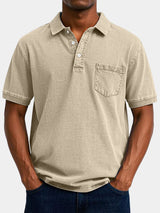 Cameron - Denim Look Polo with Chest Pocket