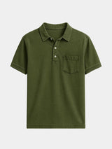 Cameron - Denim Look Polo with Chest Pocket