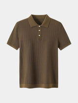 Cody - Brown Textured Knit Polo