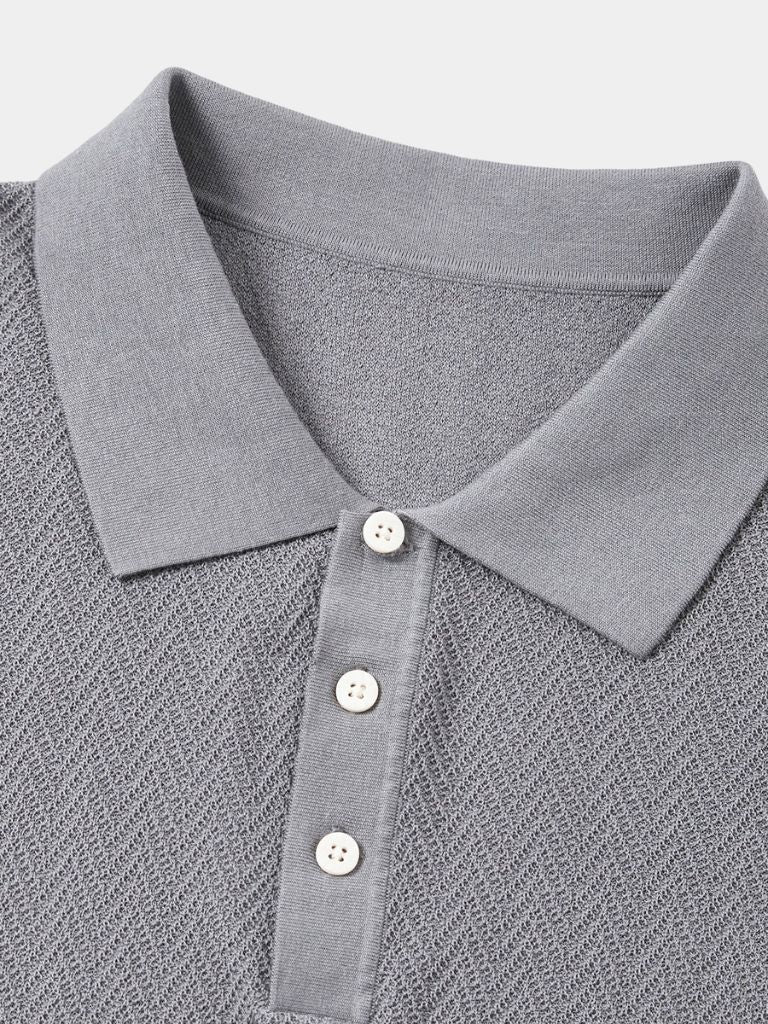 Cody - Brown Textured Knit Polo