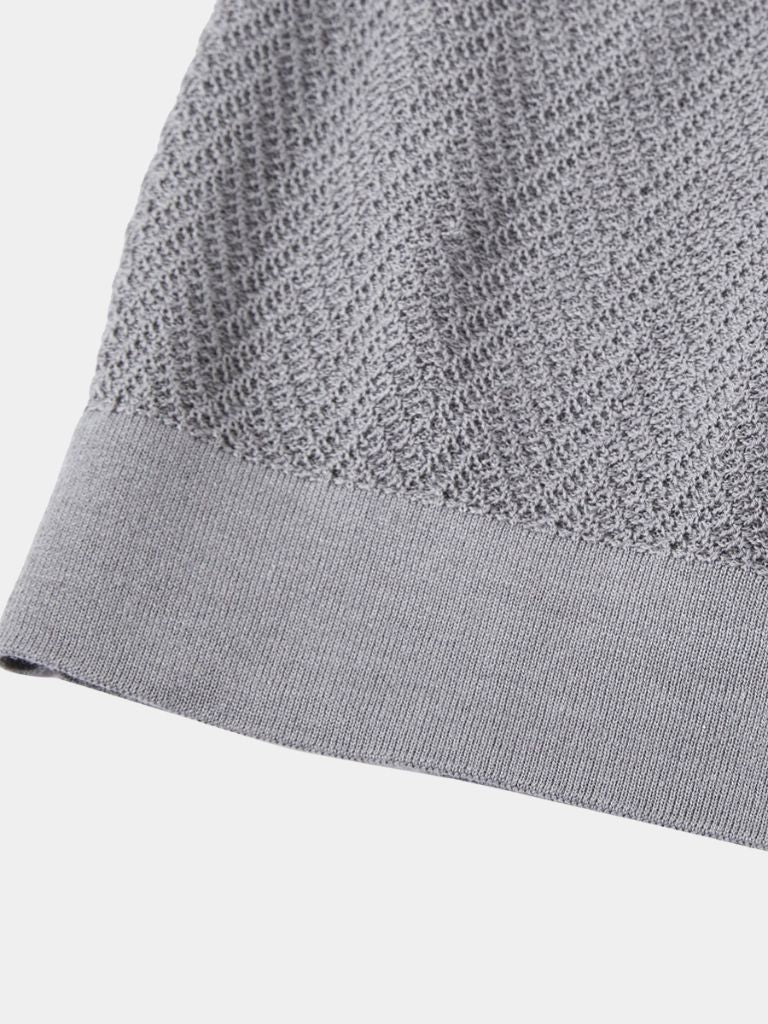 Cody - Brown Textured Knit Polo
