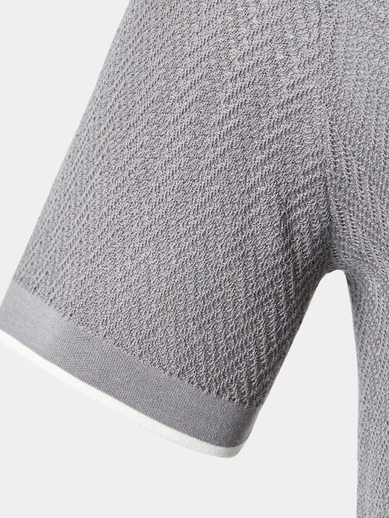 Cody - Brown Textured Knit Polo