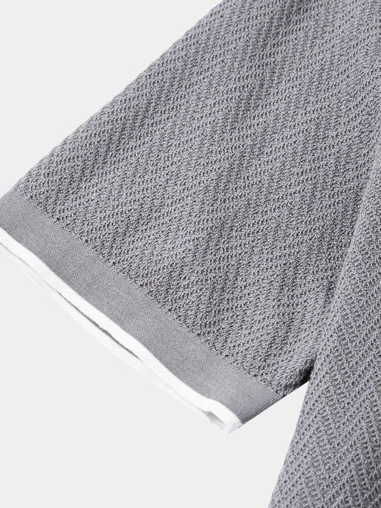 Cody - Brown Textured Knit Polo