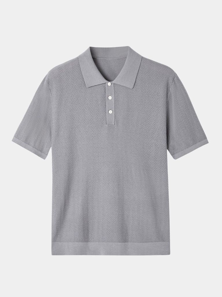 Cody - Brown Textured Knit Polo
