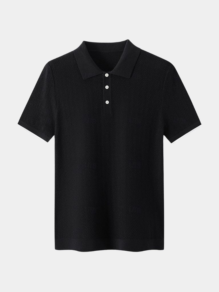 Cody - Brown Textured Knit Polo