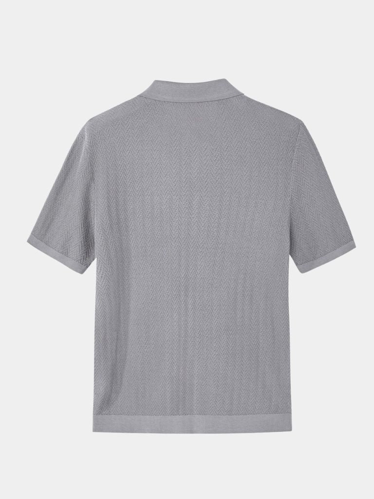 Cody - Brown Textured Knit Polo