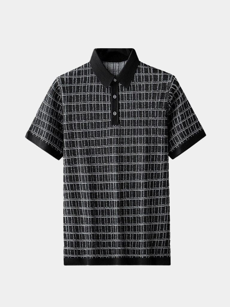 Dallas - Black Textured Knit Polo