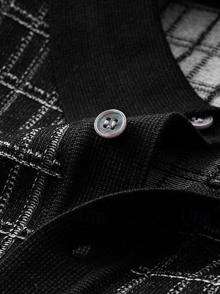 Dallas - Black Textured Knit Polo