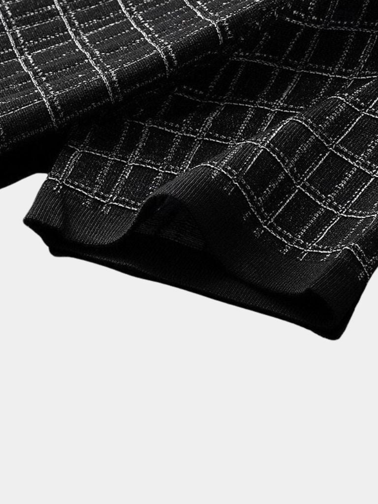 Dallas - Black Textured Knit Polo
