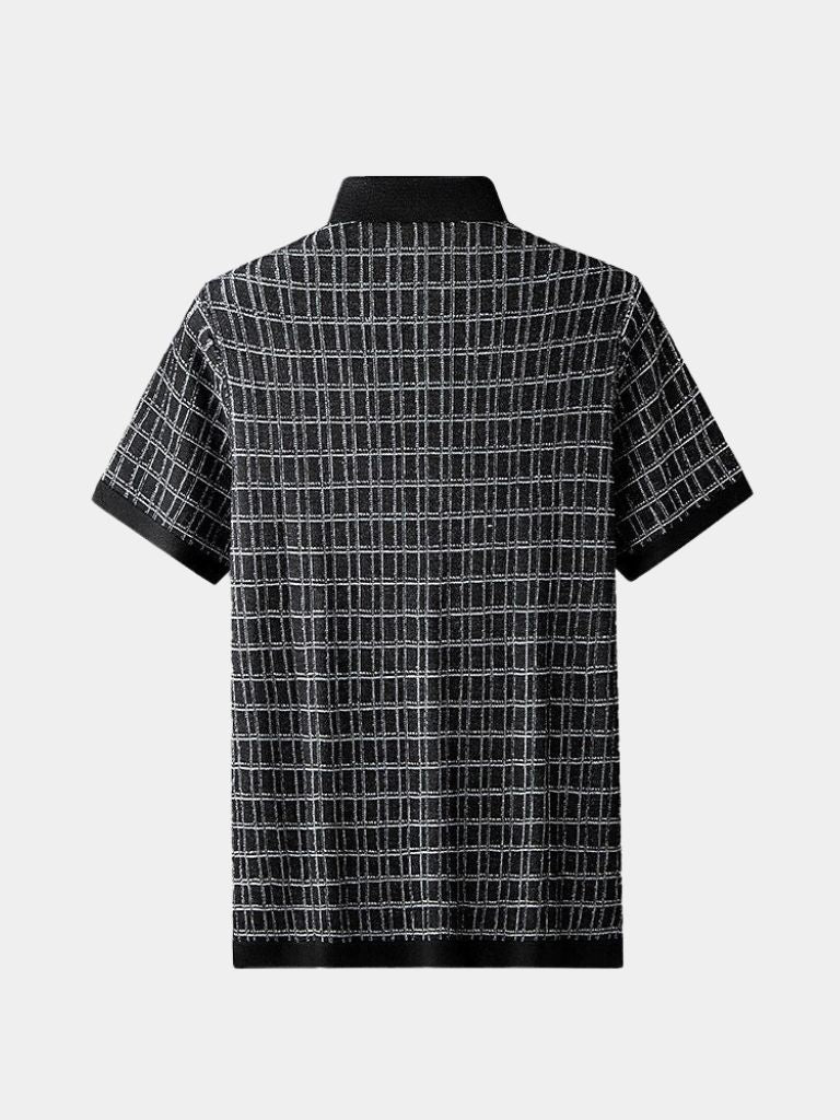 Dallas - Black Textured Knit Polo