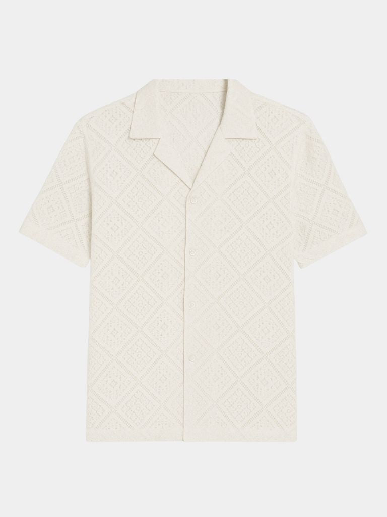 Devin - Textured Polo with Open Collar
