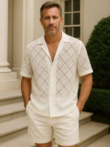 Devin - Textured Polo with Open Collar