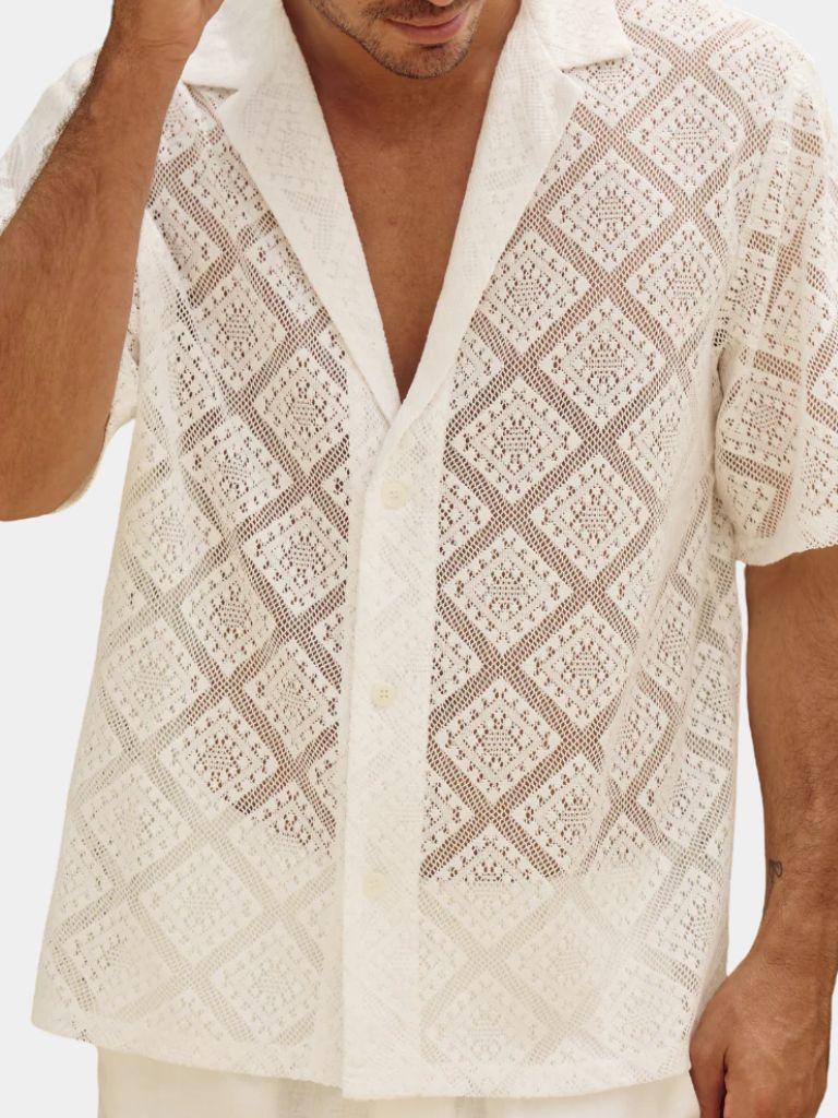Devin - Textured Polo with Open Collar