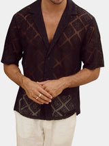 Devin - Textured Polo with Open Collar