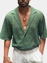 Devin - Textured Polo with Open Collar