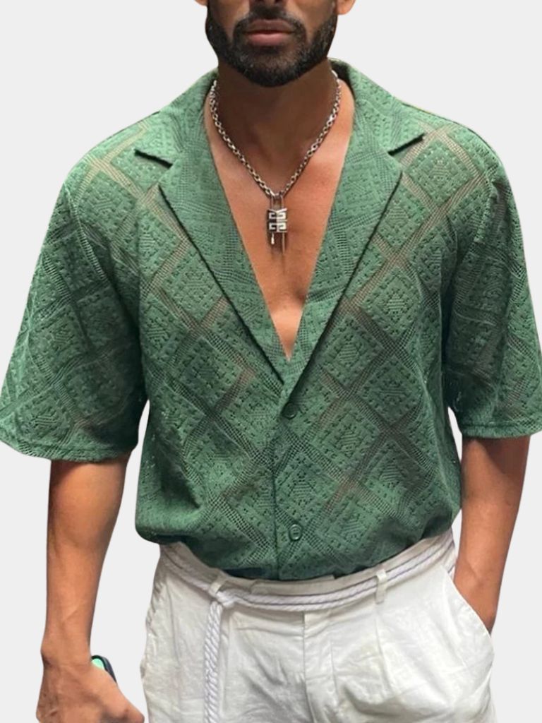 Devin - Textured Polo with Open Collar