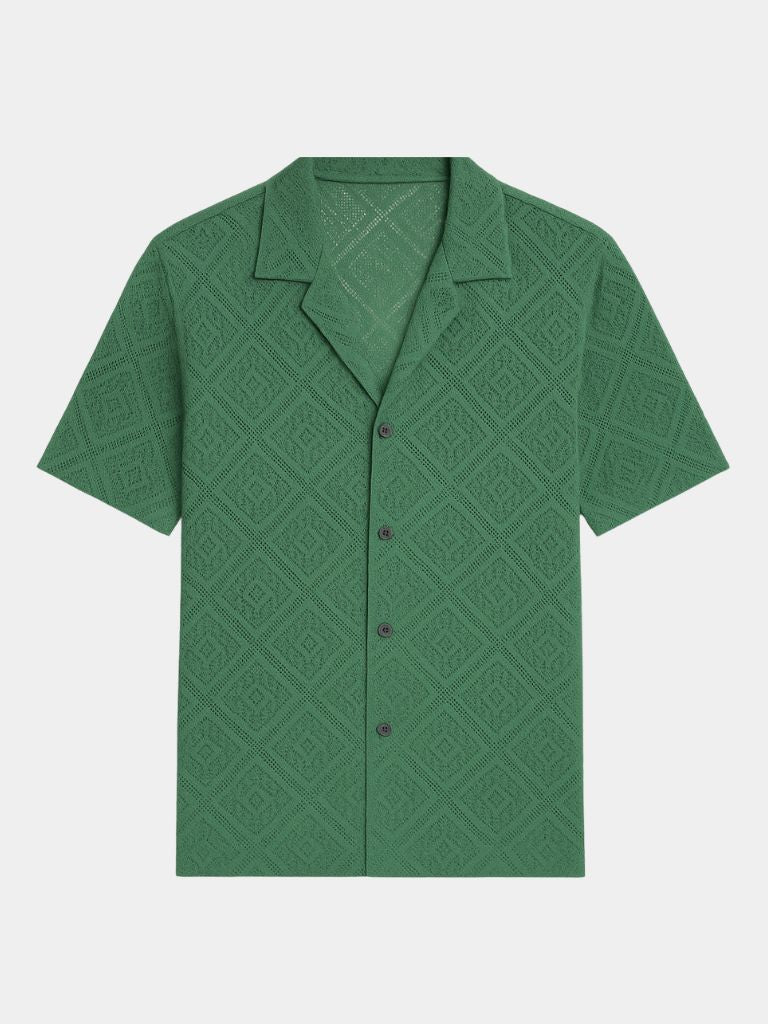 Devin - Textured Polo with Open Collar