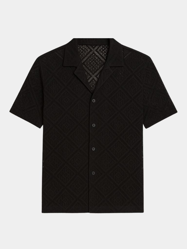 Devin - Textured Polo with Open Collar