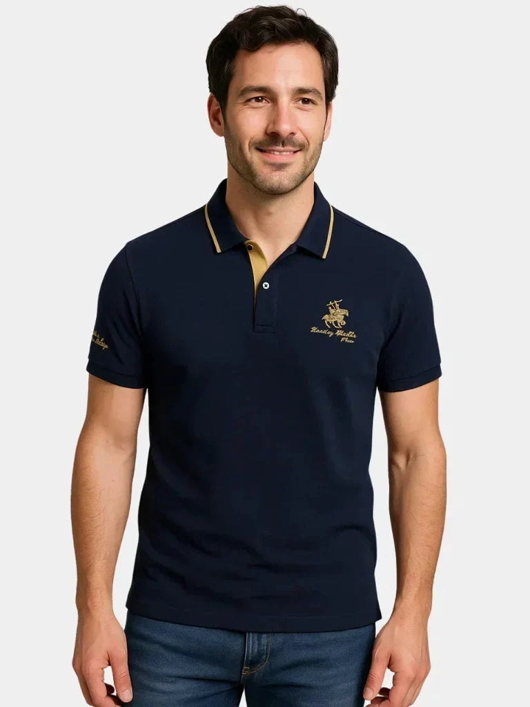 Dustin - Navy Club Stripe Polo