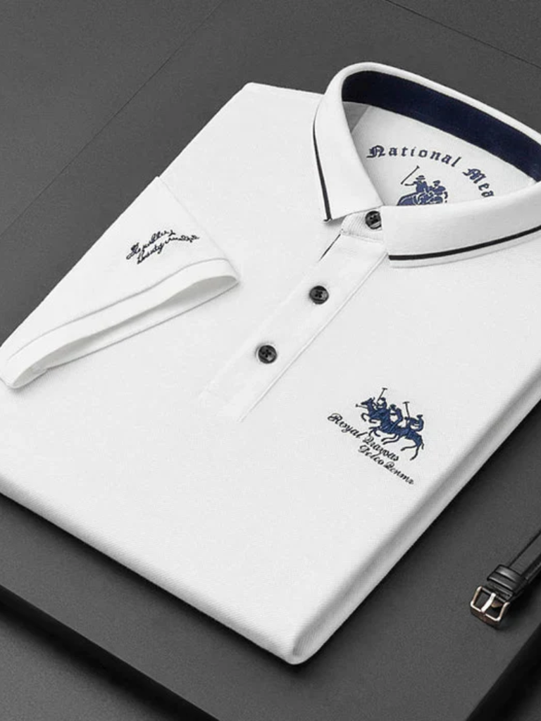Dustin - Navy Club Stripe Polo