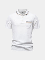 Graham - White Polo with Chest Pocket