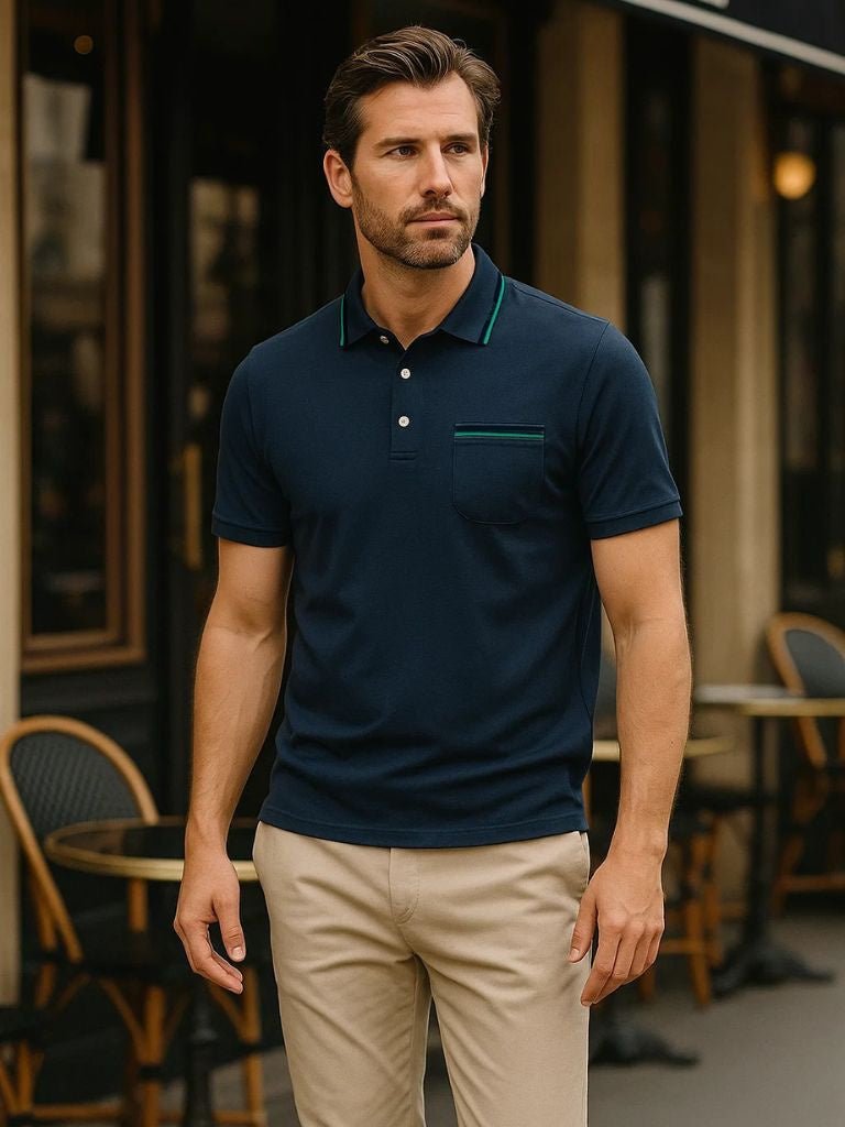 Graham - White Polo with Chest Pocket