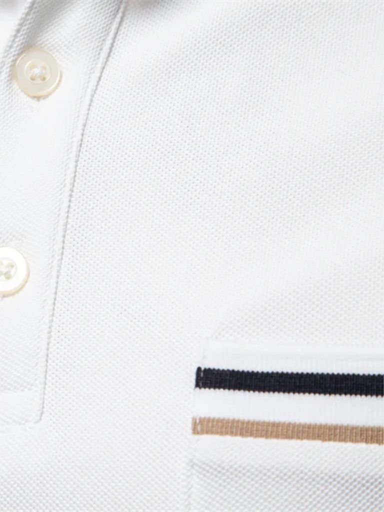 Graham - White Polo with Chest Pocket