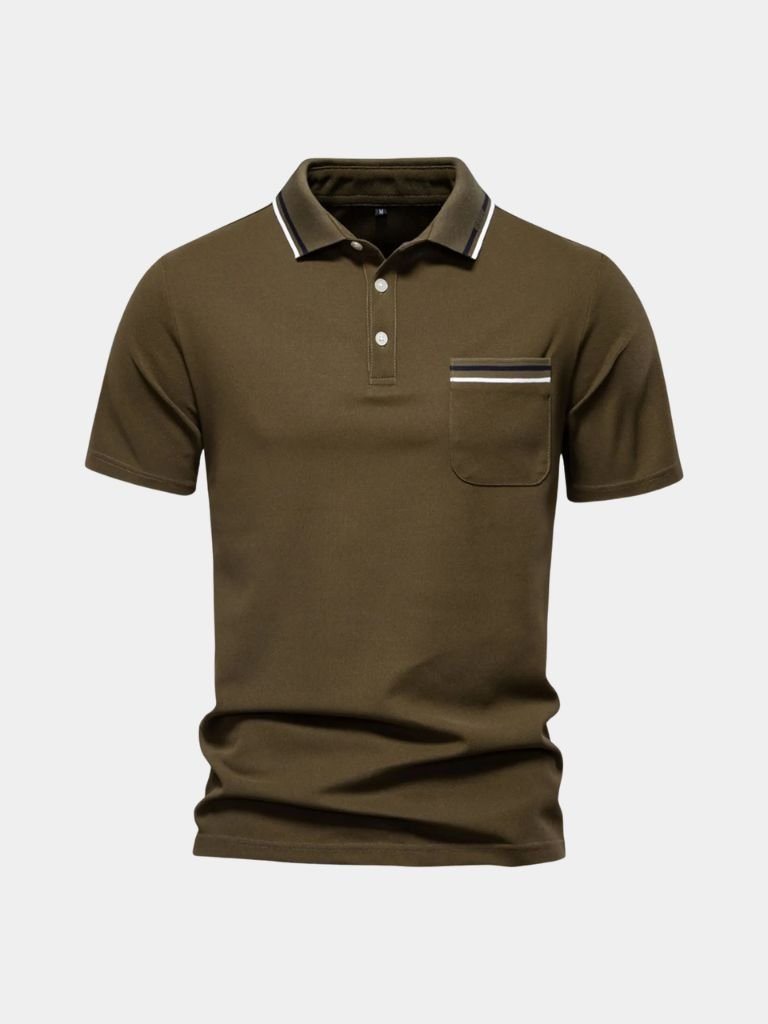 Graham - White Polo with Chest Pocket