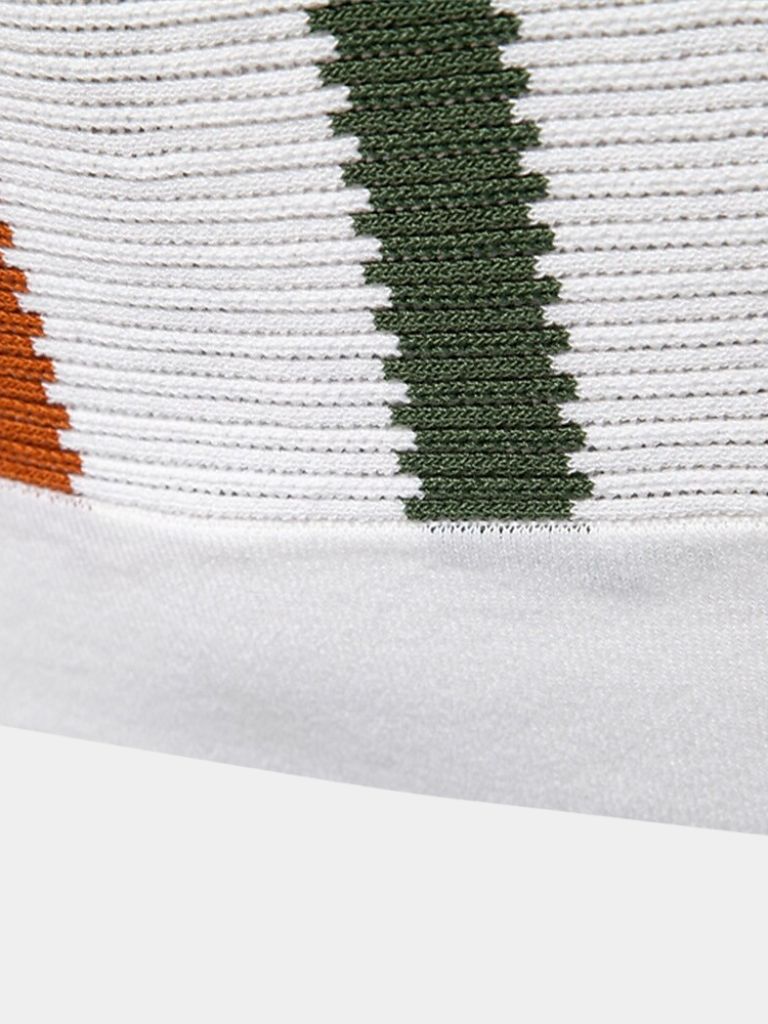 Greg - Striped Knit Polo with Open Collar