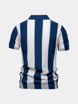 Jesse - Navy Vertical Stripe Zip Polo