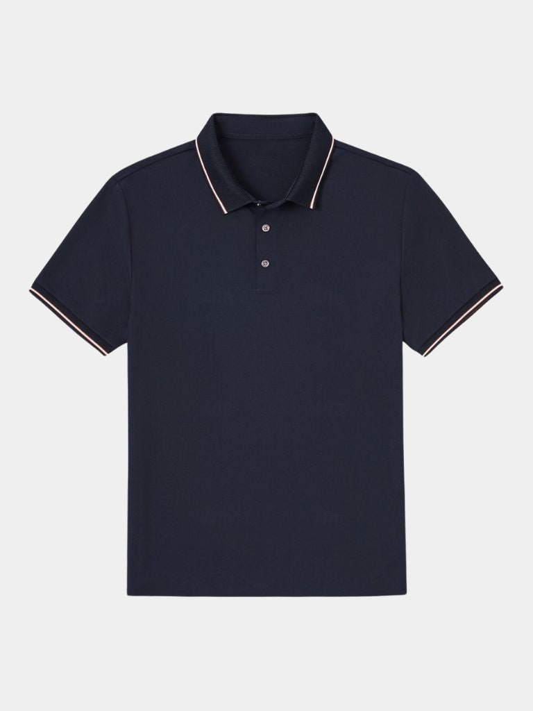 Joel - Navy Contrast Piping Polo